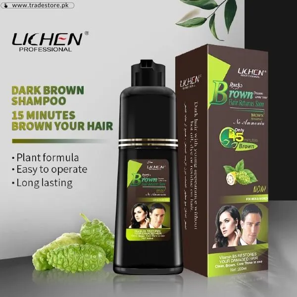 Lichen Hair Color Shampoo Dark Brown In Pakistan
