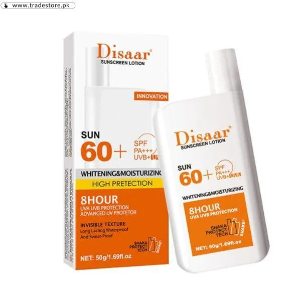Disaar Whitening and Moisturizing Sunblock Sunscreen Lotion SPF 60 – 50g